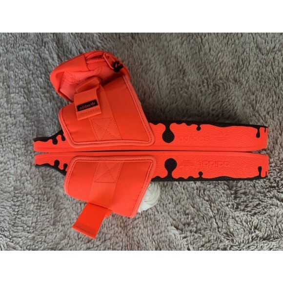 Adidas Pouchylette Slides Solar Red /Core Sz 9.5 Mens 11 Women’s New Gy1009 - Picture 8 of 12